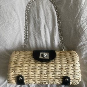Raffia/straw clutch